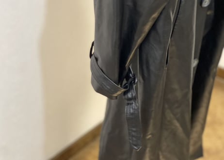 80-90s leather trench coat
