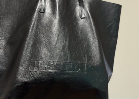 jilsander leather logo bag