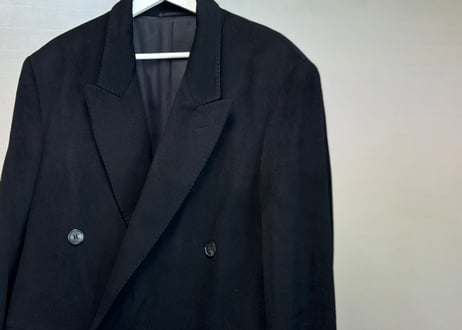 pure cashmere double long coat #H