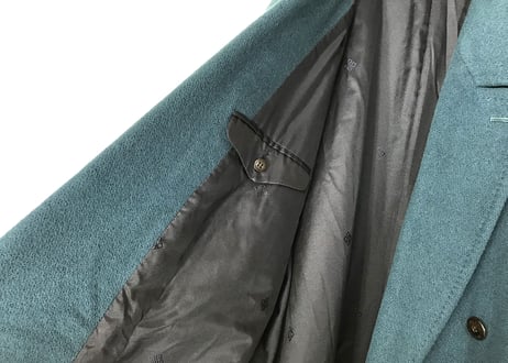 80-90s givenchy turquoise blue cashmere double coat
