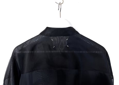 maison margiela over size silk long shirt dead stock