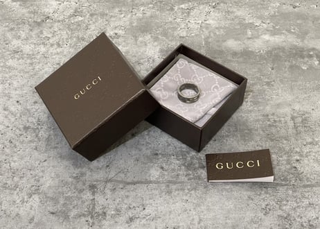 gucci g logo silver ring 17号
