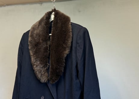 pure cashmere fur long coat dead stock