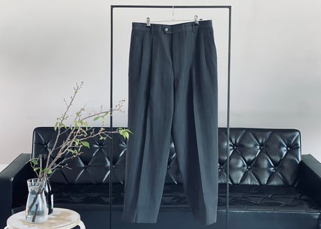 saint laurent dark gray doubole stripe set up suit