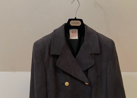 80s loewe leather double jacket