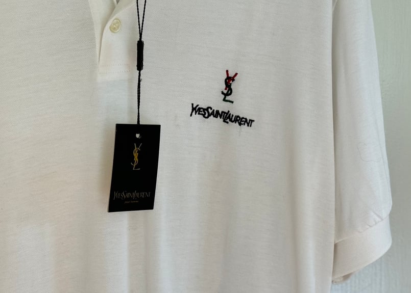 90s yves saint laurent rogo polo shirt dead sto