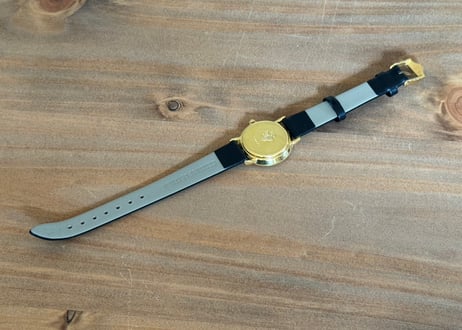 80-90s gucci leather belt dress watch #c