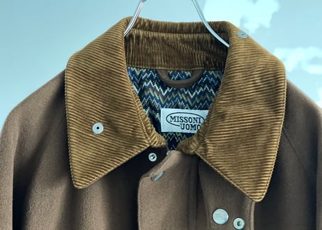 missoni switch corduroy stand collar coat