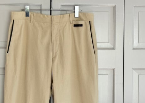 hermes leather piping wide pants