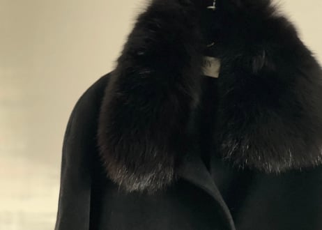balmain angora fur coat