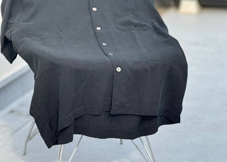 90s silk open collar shirt