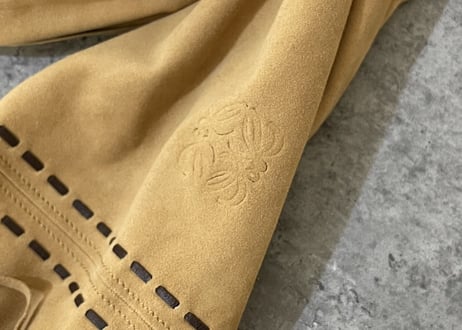 80s loewe anagram leather stole