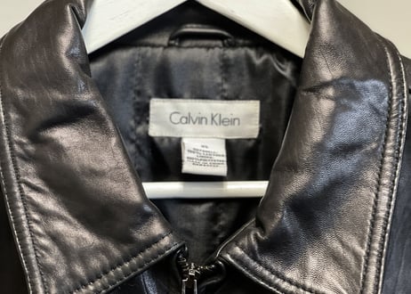 calvin klein over size leather jacket