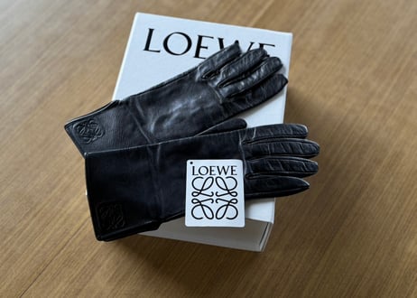loewe anagram leather gloves