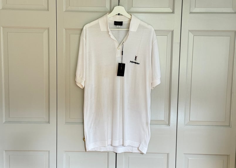 90s yves saint laurent rogo polo shirt dead sto 90s yves saint laurent rogo polo shirt dead sto