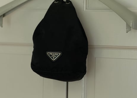 prada nylon logo bag black