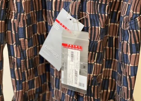 prada jacquard coat dead stock