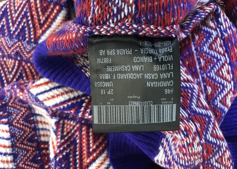2018aw prada multi in viola bianco cardigan dead stock
