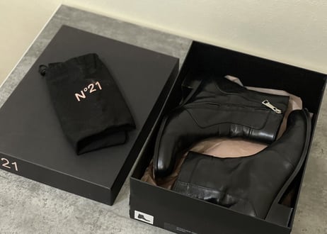n21 leather heel boots