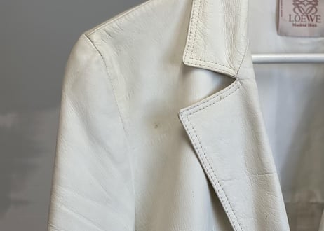80-90s loewe anagram leather jacket