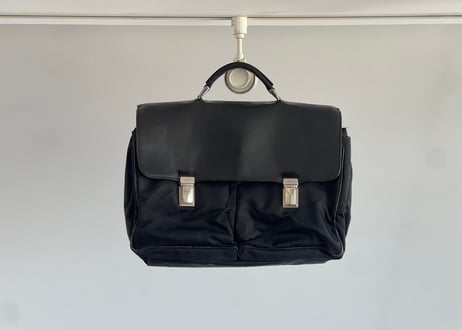 prada nylon × leather bag