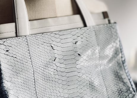 maison margiela python leather bag