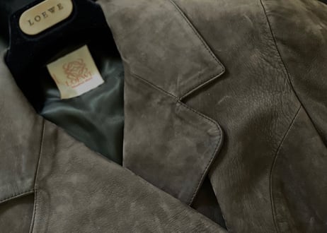 80s loewe leather double jacket