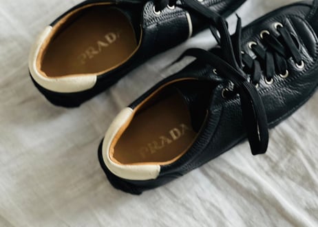 prada  low cut leather sneakers