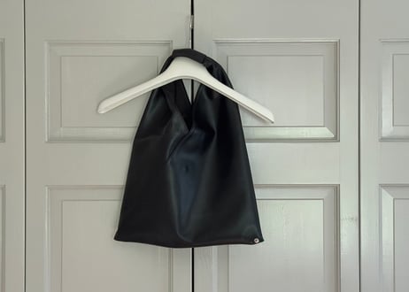 mm6 maison margiela fake leather japanese bag black