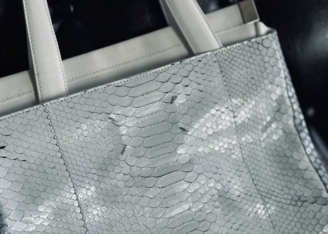 maison margiela python leather bag