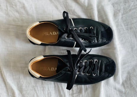 prada  low cut leather sneakers
