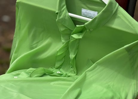 prada 2019ss "look47 48" runway model frill shirt
