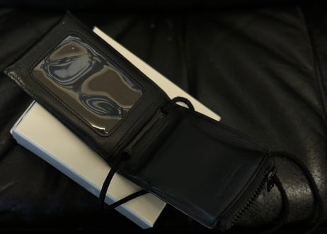 maison margiela leather necklace wallet