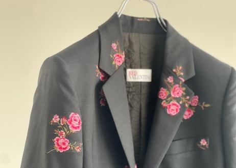 red valentino 2021aw gabardine jacquard flower jacket