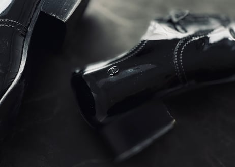 chanel "coco" logo heel dress shose