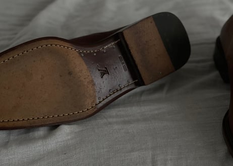 louis vuitton  leather square toe shoes brown
