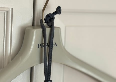 prada nylon logo bag blue gray