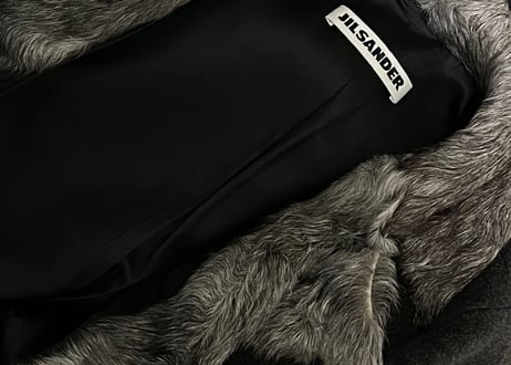jilsander cashmere wool fox fur coat dead stock