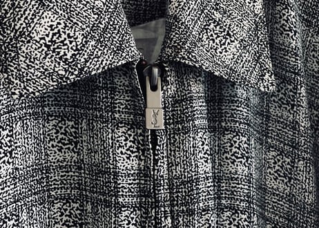 saint laurent jacquard ysl logo jacket