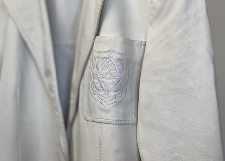 80-90s loewe anagram leather jacket