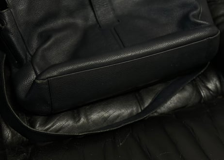 jilsander logo leather shoulder bag