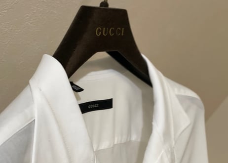 gucci dress shirt open color white