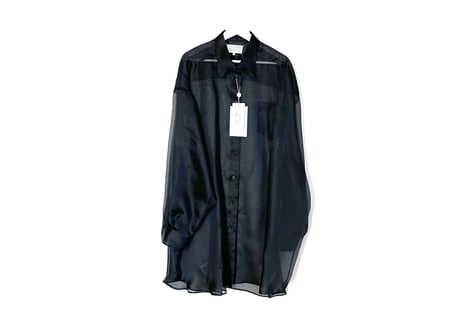 maison margiela over size silk long shirt dead stock