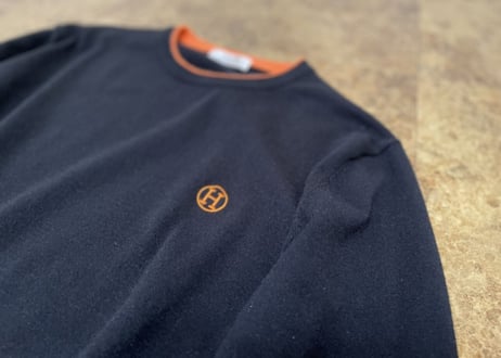 hermes 2020aw "H" logo knit black