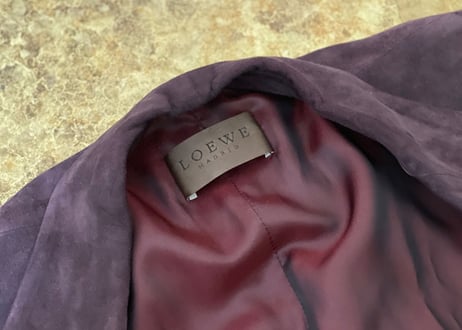 loewe leather jacket purple