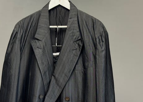 80s yves saint laurent silk double set up suit