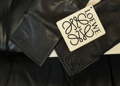 loewe anagram leather gloves