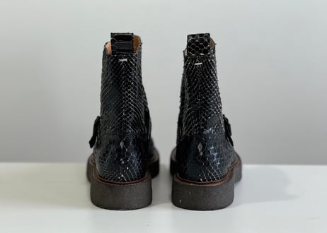 maison margiela python leather boots