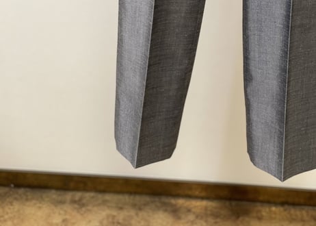 80s vintage setup suit silk silver double
