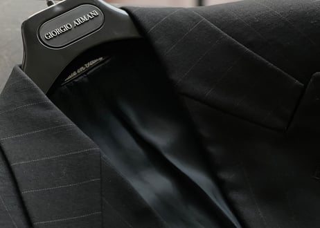 giorgio armani stripe double set up suit